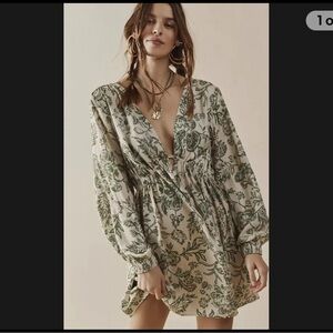 Free People Green Floral Dress